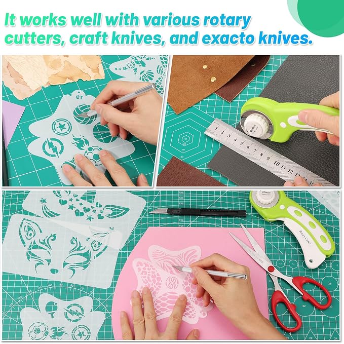 anezus Self Healing Cutting Mat for Rotary Cutting, 24" x 18", Green