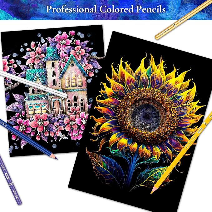 Soucolor 72-Color Soft Core Colored Pencils for Kids & Adults Coloring Book | 72 vibrant, pre-sharpened pencils with smooth, blendable soft cores for coloring, sketching, shading & back-to-school art