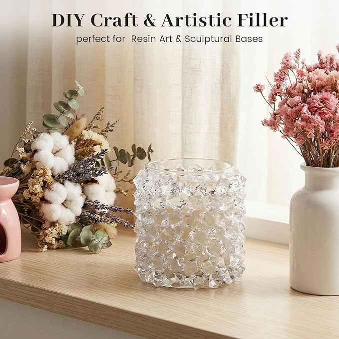 DomeStar Clear Fake Ice Rocks, 1000 PCS Acrylic Crystal for Vase Fillers