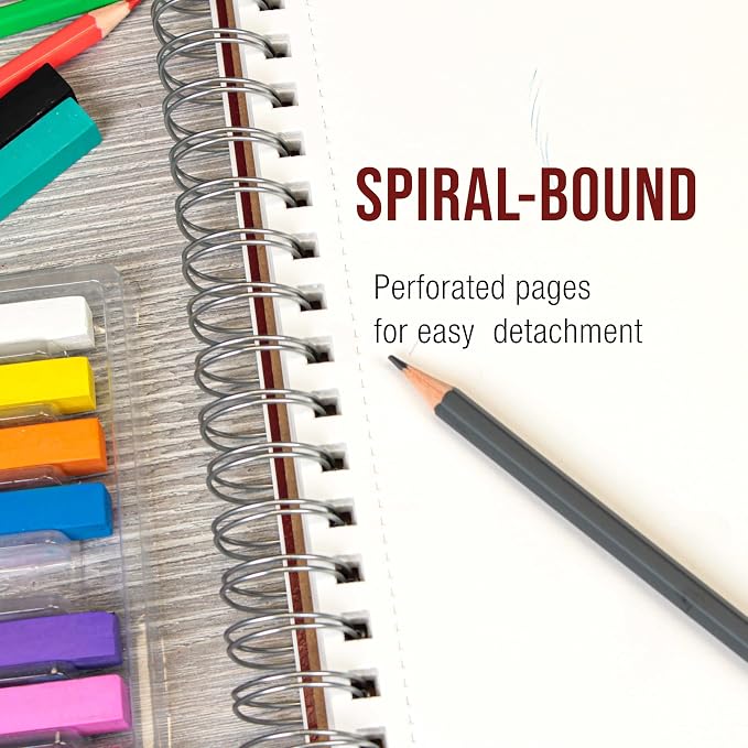 U.S. Art Supply 5.5"x8.5" Sketch Book Pad, Spiral Bound 100 Sheets, 2-Pack | 60lb (100gsm) Spiral Bound - Sketching, Drawing Acid-Free Paper - Sketch Pads For Adults, Students: Colored Pencils, Charcoal