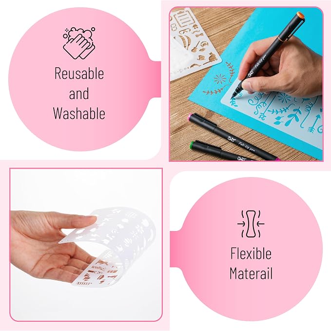 Mr. Pen- Journal Stencils, 4x7 Inch, 12 Pack