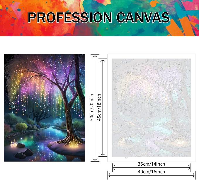 Yunruily Tree Paint by Number Kits for Adults-Paint by Numbers Kits for Adults,Tree of Life Paint by Number Kits on Canvas Perfect for Gifts Home Wall Decor(16x20inch)