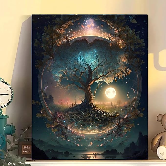Arttoplus Tree of Life Paint by Numbers Kit for Adults Beginner 16x20 inch | Tree of Life Adult Paint by Number Kits on Canvas, DIY Oil Painting by Number for Gift Home Wall Decor (Without Frame)