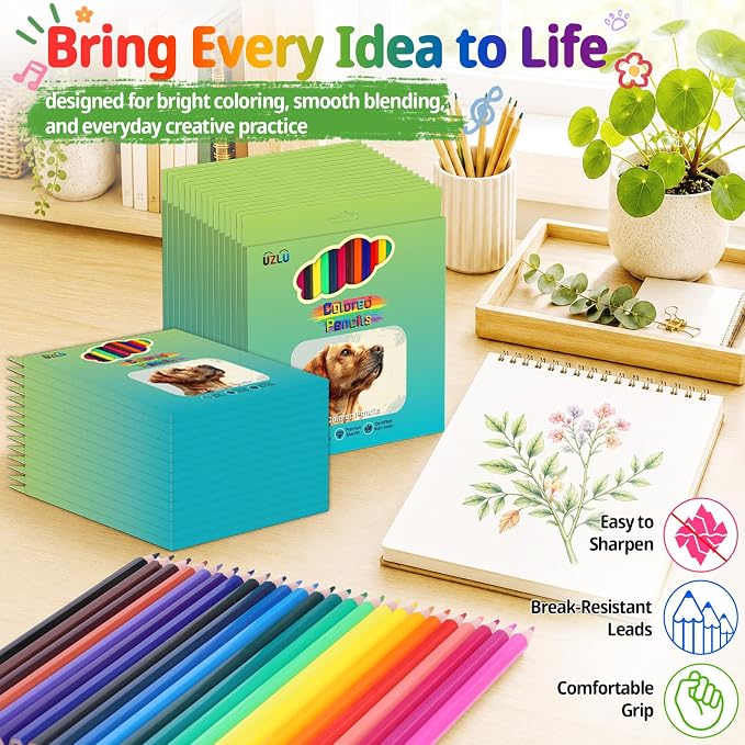 720 Count Colored Pencils Bulk, 30 Packs Colored Pencils, 24 Colors Pre-sharpened Coloring Pencils for Adults, Bulk School Supplies for Teachers, Classroom Prizes, Drawing Sketching Shading