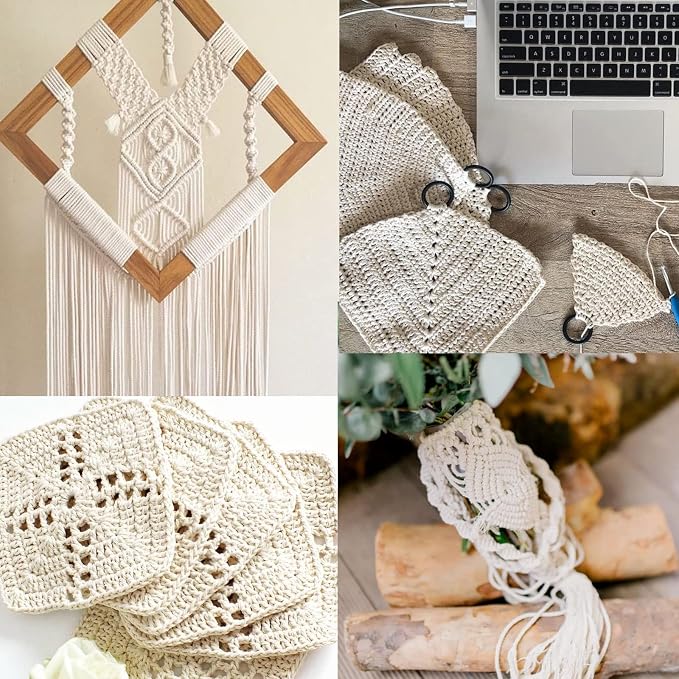 G2PLUS 3MM Cotton String,328 Feet Natural Beige Twine for Craft & Wrapping | 100% Cotton, Strong and Durable, Neatly wound for tangle-free use in Holiday Wrapping, Hang Tags, Roasting and Home Projects