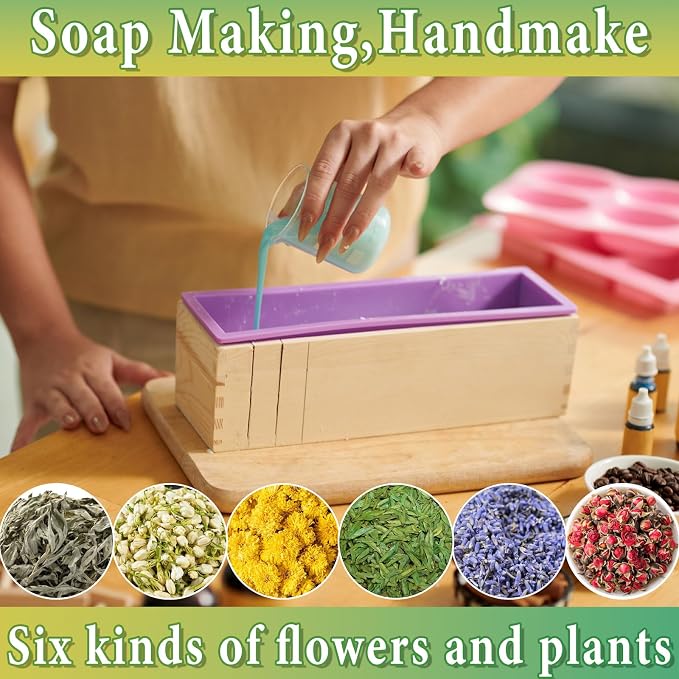 Soap Making Supplies Kit- Upgraded Soap Base Melter Pot, Soap Cutters, Silicone Soap Molds Loaf Bar Rectangle, 6 Fragrances & More, Homemade DIY Craft Kit for Adults Beginners (Advance Kit)