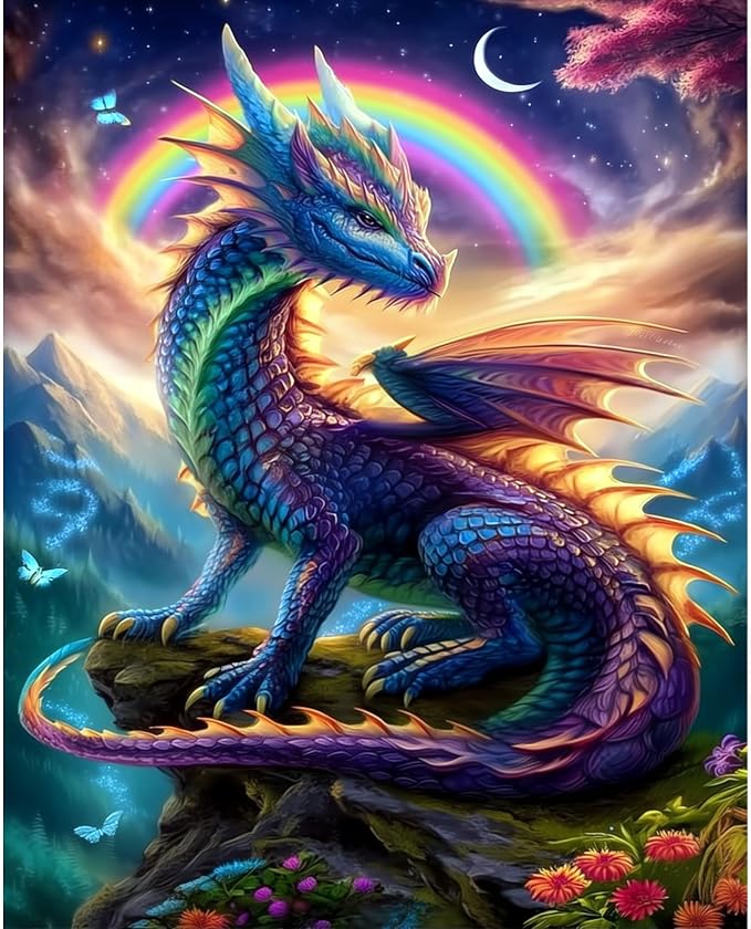 Arttoplus Dragon Paint by Numbers Kit for Adults Beginner 16x20 inch | Dragon Adult Paint by Number Kits on Canvas, DIY Acrylic Oil Painting by Numbers for Gift Home Wall Decor (Without Frame)