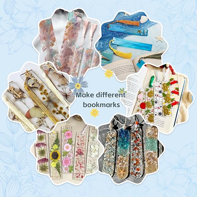 MEMOVAN Set of 3 Bookmarks Silicone Mold Bookmark Resin Mold Rectangle Bookmark Molds for Epoxy Resin Casting Crafts Gifts for Book Lovers