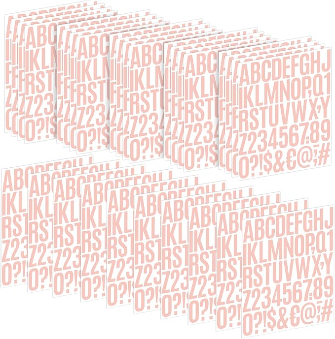 Letter Stickers 30 Sheets 1500 PCS Large 2 Inch Alphabet Stickers, Pink
