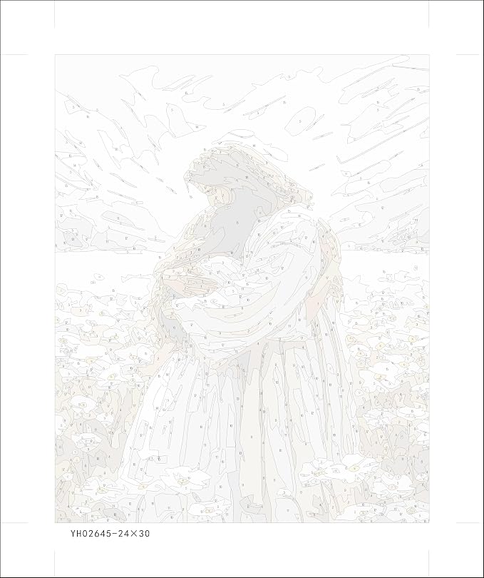 Jesus Paint by Numbers Kit for Adults Framed Canvas, with Wooden Easel