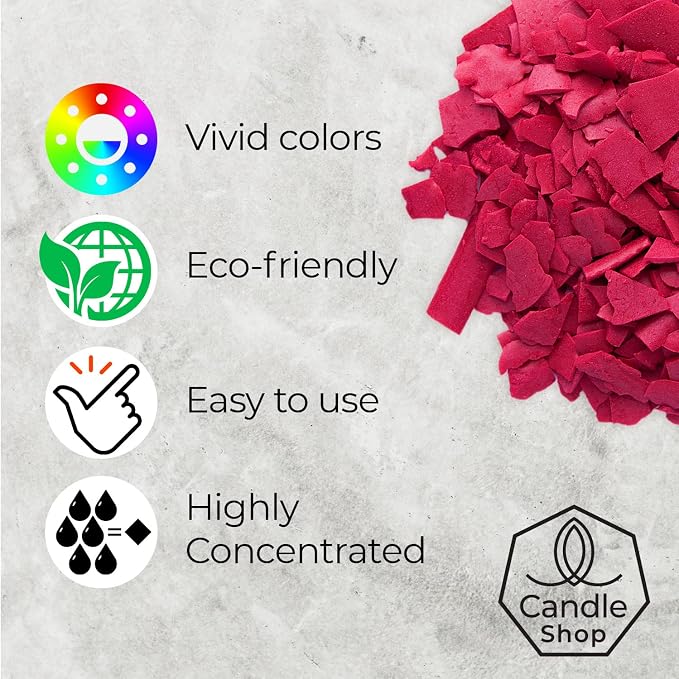 Pink Candle Dye 2oz for Soy Candle Making – Concentrated Wax Color Chips | Highly Concentrated Candle Wax Dyes – Candle Shop Premium Color Dye Chips for Soy Wax, Beeswax, Paraffin