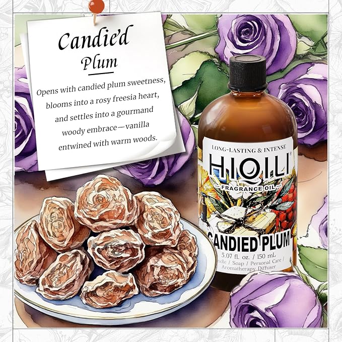 HIQILI Candied Plum Fragrance Oil for DIY Soap & Candle - 5.07 Fl Oz