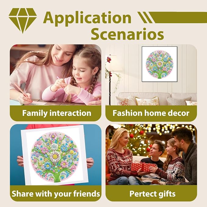 Flowers Diamond Art Kits for Adults Special Shape Diamond Painting