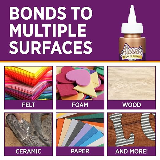 Aleene's Original Tacky Glue, All Purpose Adhesive, Perfect for Crafts and DIY Projects, Dries Fast and Clear, 4 fl oz 3-Pack