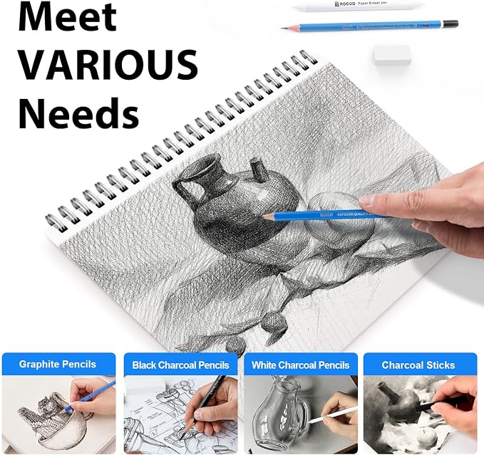 Sketch Pencils for Kids and Adults Drawing, 26-Piece Profession Sketching Pencils, Drawing Pencil for Artists Beginner Sketching, Art Graphite Pencil 6B to 4H