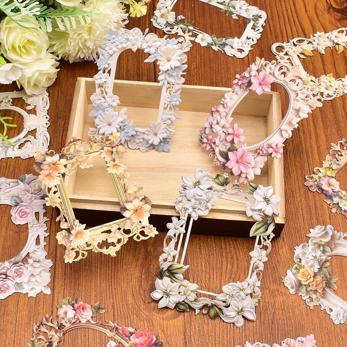 60 Vintage Craft Paper Frames for Scrapbook
