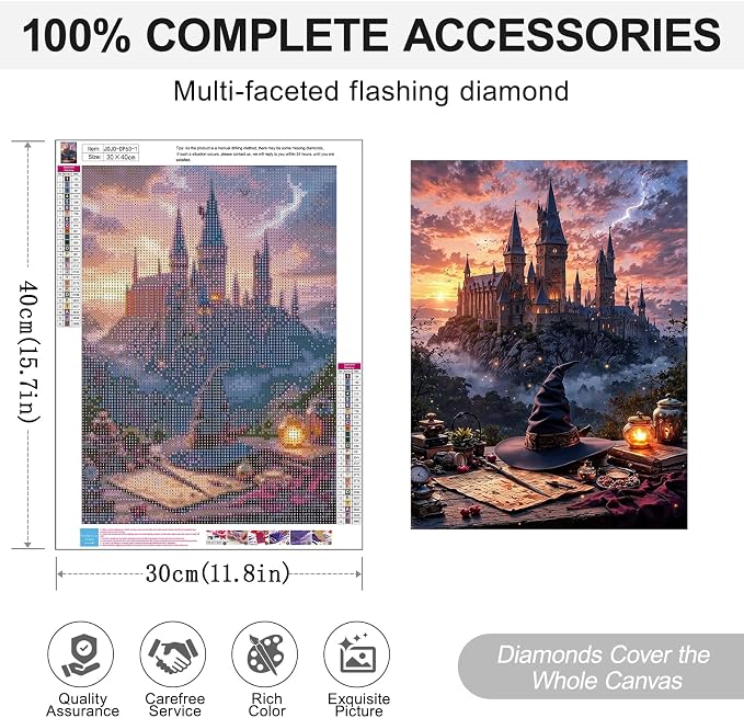 4 Pack Diamond Art Kits for Adults, Diamond Painting Kits for Beginner | 5D DIY Diamond Dots Full Drill Crafts for Gem Art Dot Art for Adults Home Wall Decor for Teens Boys Girls 12x16 inch