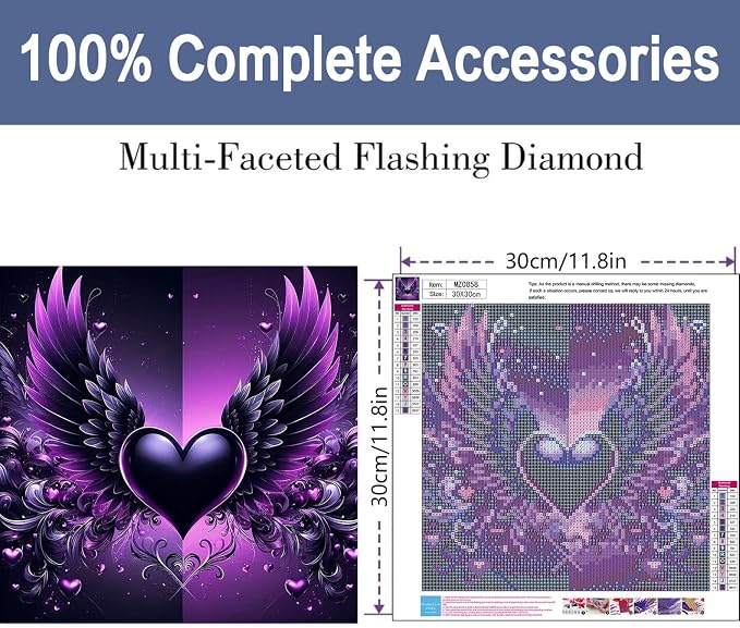 ijbnhd Angel Wings Diamond Art Kits for Adults - 12X12Inch