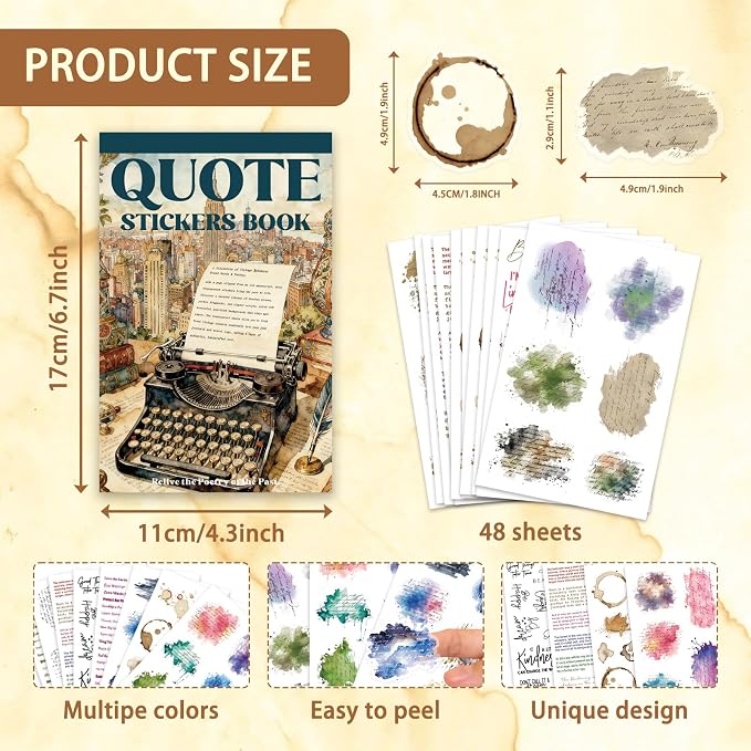 3000+ Pcs Inspirational Quote Pre-Cut Stickers Junk Journal Supplies