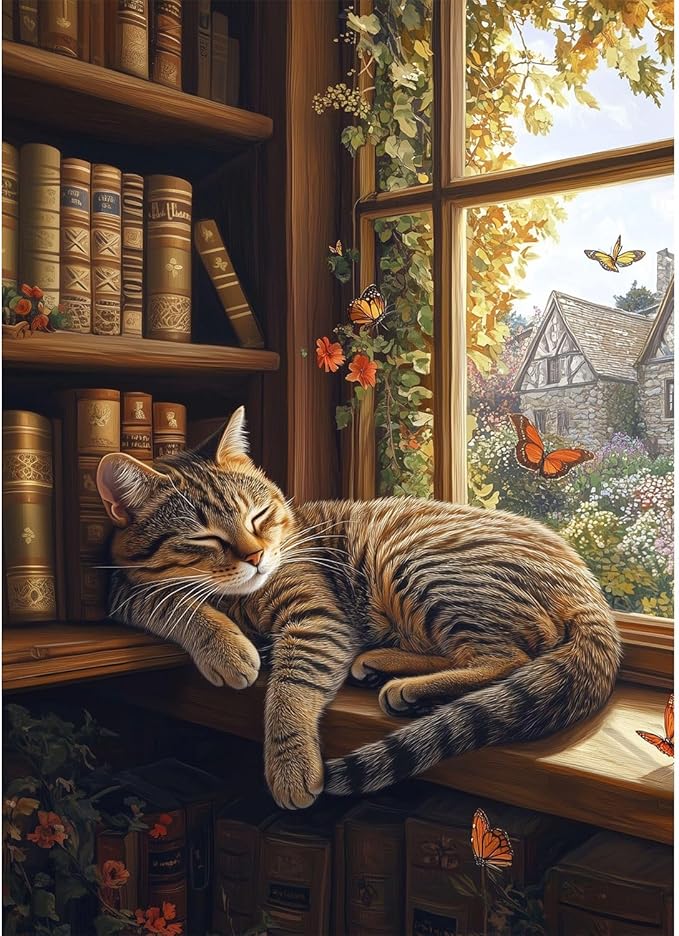 bleihum Diamond Art Kits for Adults Cat- Cat Diamond Painting Kit 12x16inch