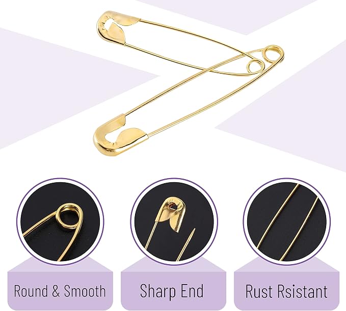 Mr. Pen- Safety Pins, 300 Pack, Small & Large Sizes, Nickel Plated Steel