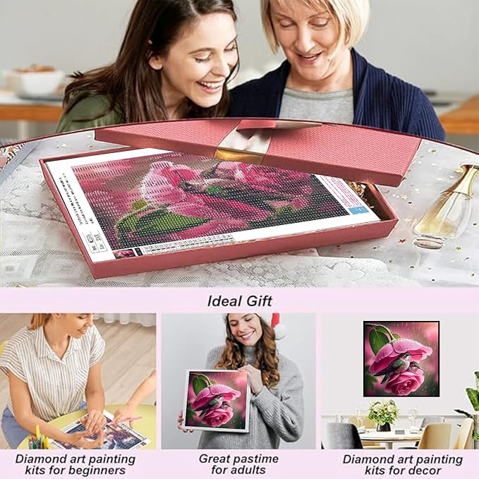 Diamond Art Kits for Adults,Hummingbird Diamond Painting,12 x 12 Inch