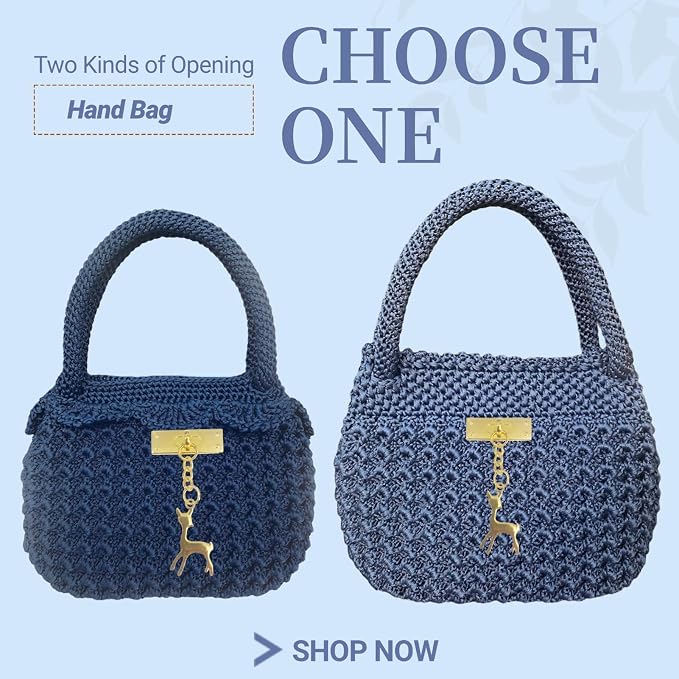 SHENJILL Phoenix Tail Bag Crochet Kit for Beginners Hand Bag Crochet Kit with Step-by-Step Videos and Written Instruction Crocheting Kits for Adults Easy Starter Yarn for Crocheting (Jeans Blue)