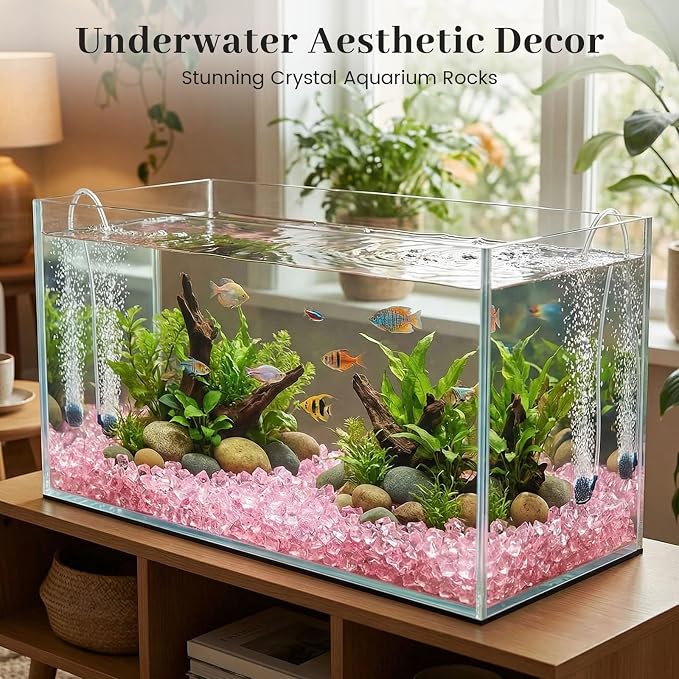 DomeStar 150 PCS Pink Fake Ice Rocks, Vase Fillers for Home