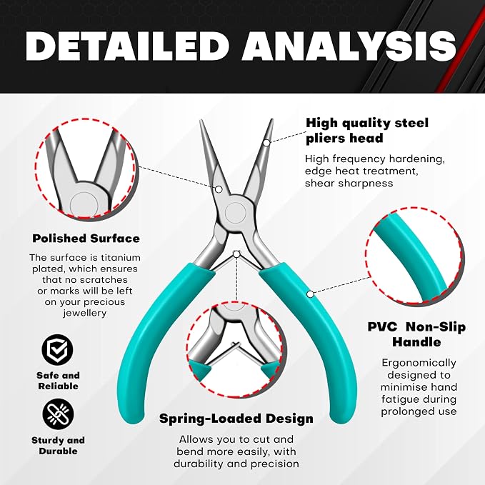 C&T 11-Piece Jewelry Plier Sets,Jewelry Making Tools Kit, Micro Jewelry Pliers Set, Stainless Steel Tweezers with Storage Pouch, Pliers set for Jewelry Making Supplies