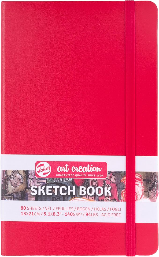 Talens Art Creation Sketchbook, Red, 80 Sheets, 5.1 x 8.3 in