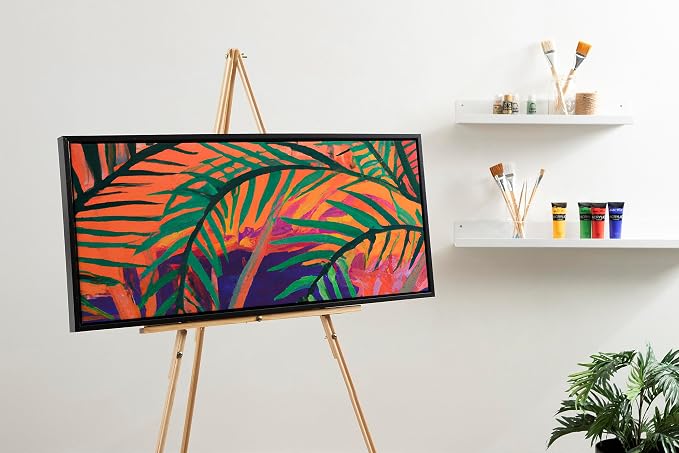 Kate and Laurel Sylvie Blank Canvas Wall Art, 18x40 Black, Modern, Framed for Paint-Your-Own Art