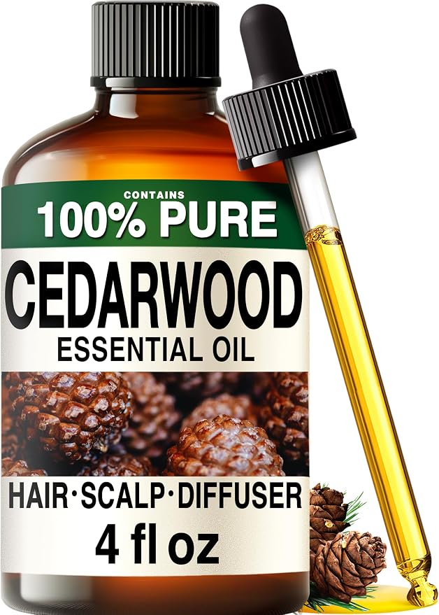 Kukka 100% Pure Cedarwood Essential Oil for Skin, Diffuser, 4 Fl Oz | Cedarwood Oil for Diffuser, Aromatherapy, Bath Blends - GC/MS Tested, Non-GMO, Undiluted Cedarwood-Kukka