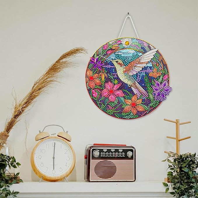 SKRYUIE Bird Hanging Pearl Diamond Art Kits for Adults Suncatcher A53 | Special Shaped Crystal DIY Hanging Diamond Painting Kit, Gift for Mother Spring Summer Window Wreath Decor 7.28 x 7.48 Inch