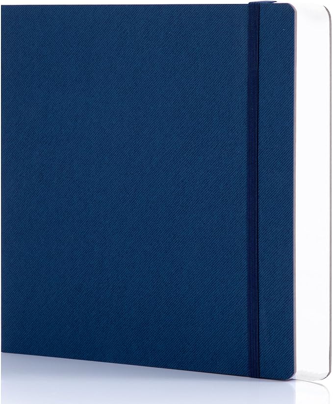 Hardcover Sketch Book, 8.3x8.3, 96 Sheets, Sketchbook for Drawing, Blue | Ideal Gift For Kids Adults,200GSM Watercolor Heavyweight Lay-Flat Art Journal,Drawing pad for Adults