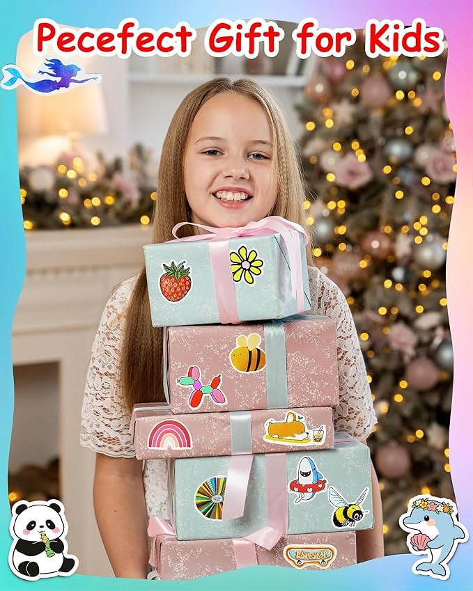 200 Pcs Cute Aesthetic Water Bottle Stickers for Kids, Waterproof Vinyl | Fun No-Repeat Designs Made with Durable Waterproof Vinyl, Great for Kids' Water Bottles, Crafts, Classroom Rewards, Gifts