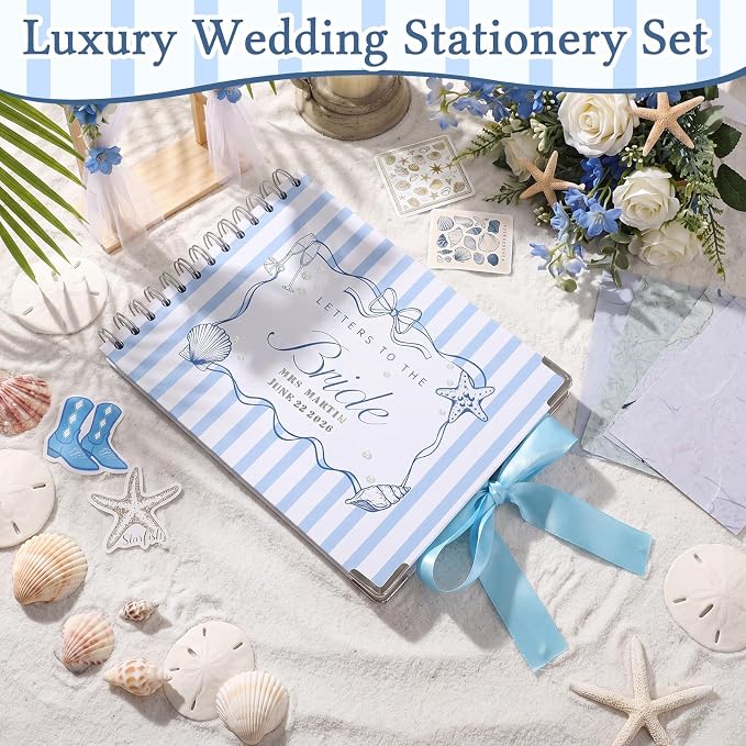Humyoun Letters to Bride Scrapbook,8.5 X 7 Inch,Ocean,Blue