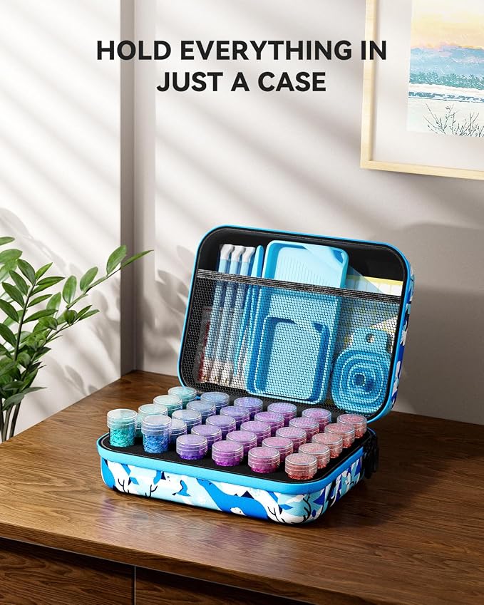 ARTDOT 30 Slots Storage Container for Diamond Art Kits for Adults,Portable Bead Storage Boxes for Diamond Painting Accessories and Tools