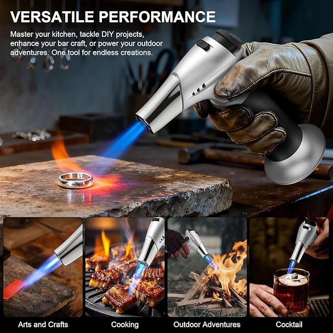 TBTeek Kitchen Butane Torch with Safety Lock for Baking, Crafts & Steak