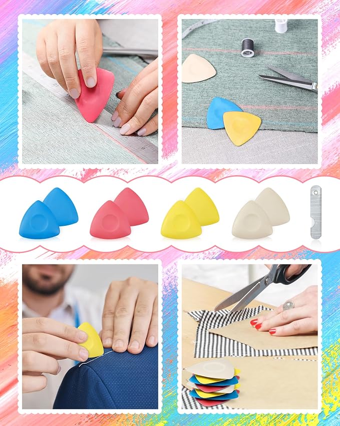FIVEIZERO 8Pcs Tailors Chalk, Triangle Sewing Chalk for Fabric, Fabric Markers for Quilting, Tailoring and DIY Crafts