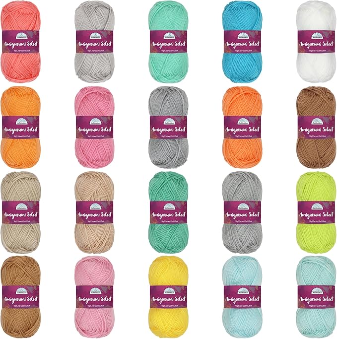 JubileeYarn Amigurumi Select Yarn - DK Acrylic - Light Colors - 20 Skeins