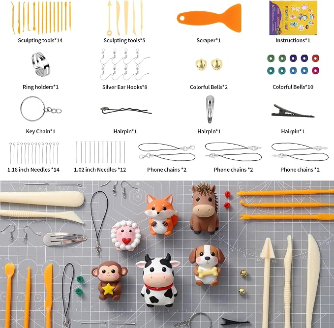 Aestd-ST Polymer Clay 102 Colors, Oven Bake Modeling Clay for Kids | Easy to Shape, Non-Sticky, Colorful, Portable Storage Box, 20 Sculpting Tools, Accessories, DIY Starter Kit for Kids & Adults