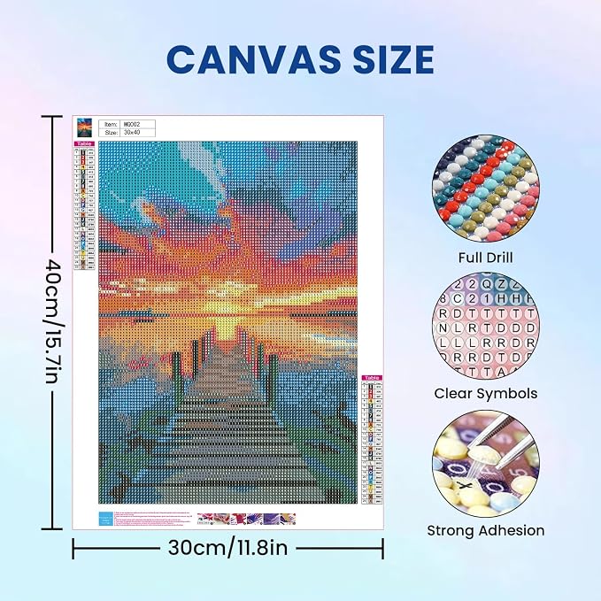 Amaieuin Diamond Painting Beach Diamond Art Kits for Adult Beginner 12x16in