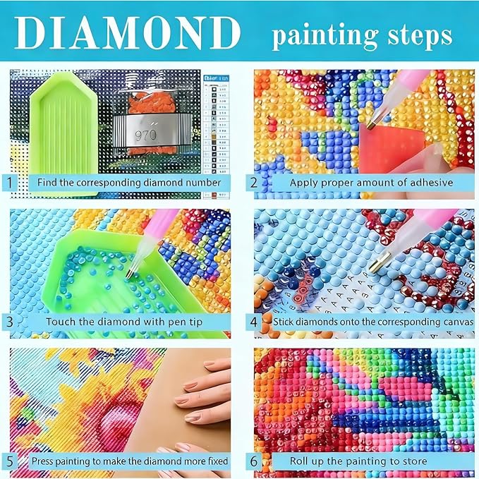 Wildflower Field 5D Diamond Painting Kits for Adults, Daisy Meadow 16x12"