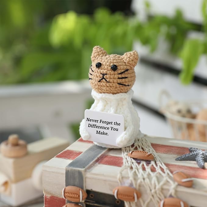 Positive Crochet Animals Cat – “Never Forget the Difference You Make”