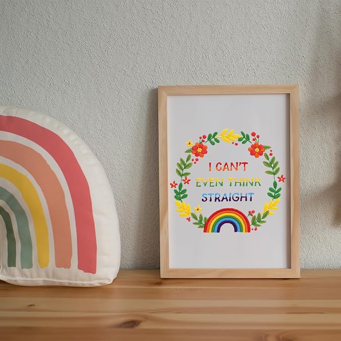 Louise Maelys LGBT Pride Embroidery Kit for Beginners Rainbow Craft | Cross Stitch Kits for Creative Expression, Needlepoint Kit for Adults to Enjoy Meaningful Crafts, Gifts and Home Decor