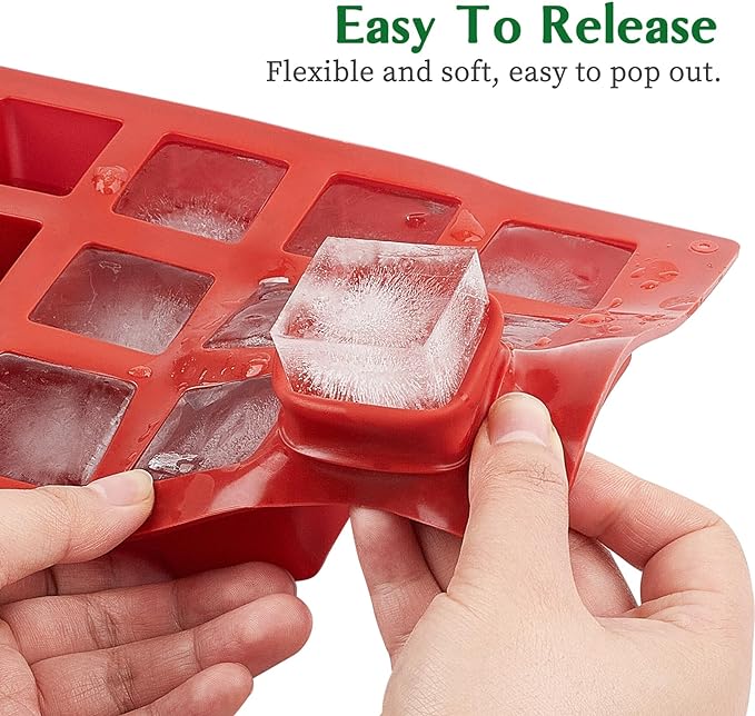 JOERSH Cube Cake Silicone Mold, 2 Pack, 1.2" x 1.2" x 1.2", 30-Cavity