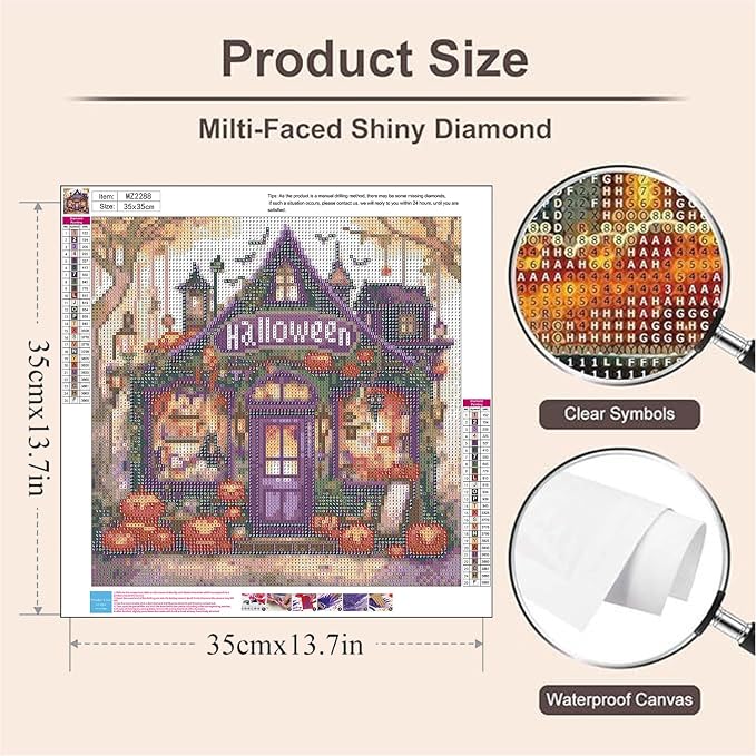 XUCNWL Halloween Diamond Art Kits for Adults,Haunted House Diamond Painting