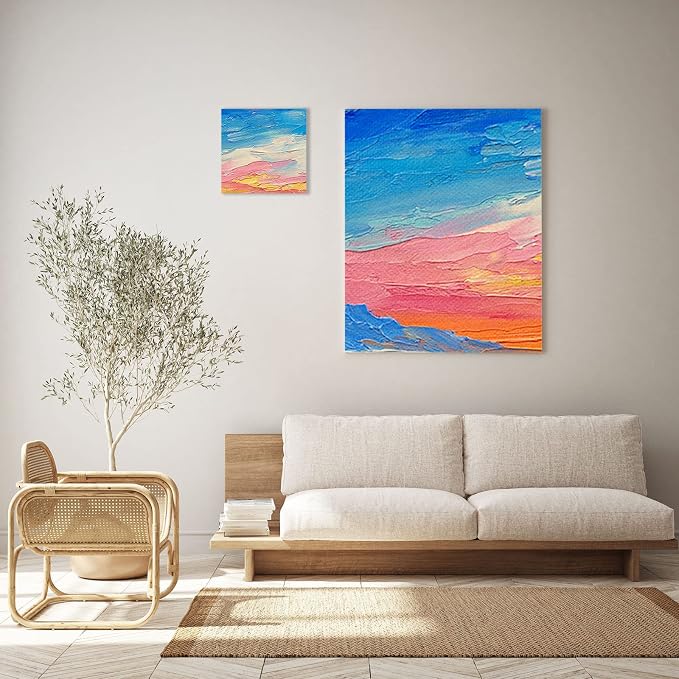 PATIKIL Paint Canvases Panel for Painting, 2 Pack 12x12 Inch Square Wood Frame Stretched Blank Art Board Panels for Acrylic, Oil, Tempera Painting, Black