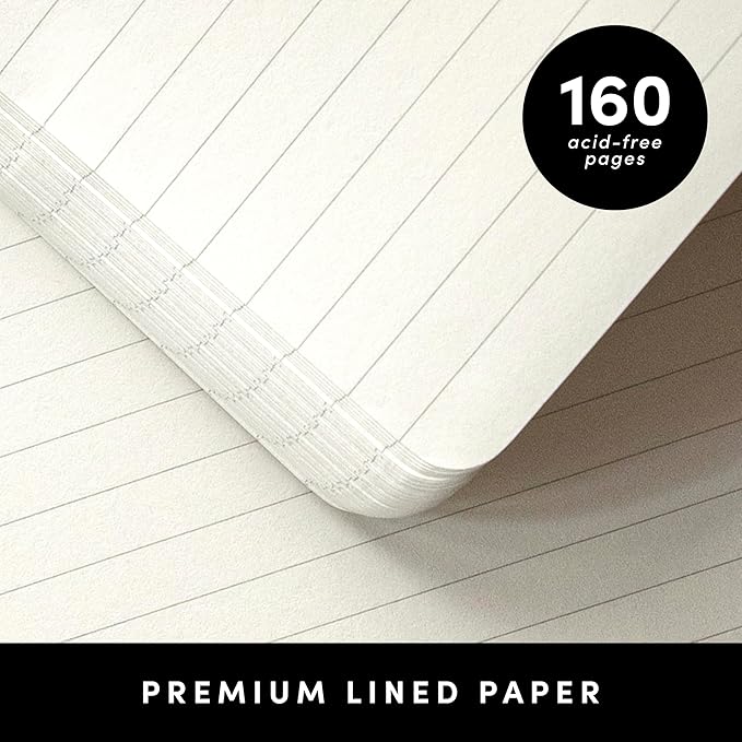 PAPERAGE Lined Journal Notebook, (Burgundy), 160 Pages, Medium 5.6 in x 8 in - 100 GSM Thick Paper – Hardcover Journaling Notebook for Work, School & Note Taking
