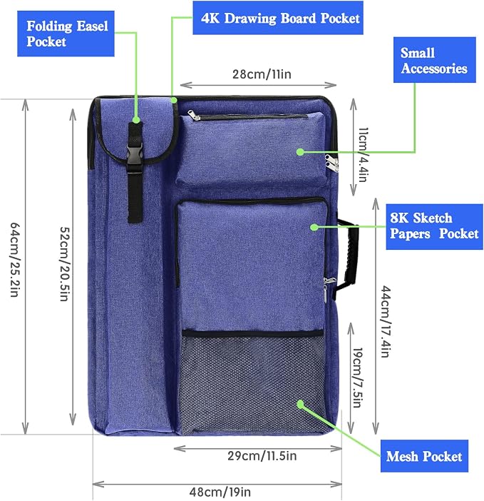 TreochtFUN Art Bags for Supplies Portfolio Case 19 X 25.5 in Artist Folder
